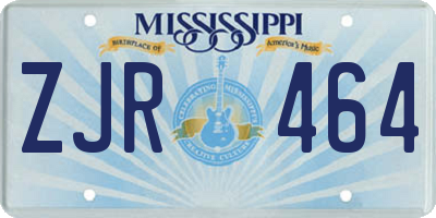 MS license plate ZJR464
