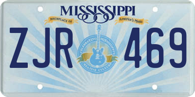 MS license plate ZJR469