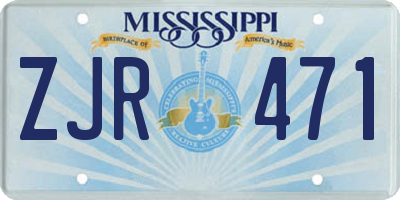 MS license plate ZJR471