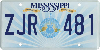 MS license plate ZJR481
