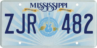 MS license plate ZJR482