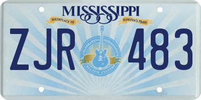 MS license plate ZJR483