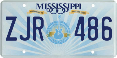 MS license plate ZJR486