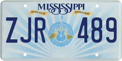 MS license plate ZJR489
