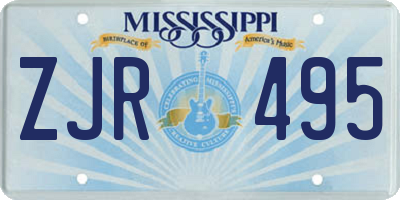 MS license plate ZJR495