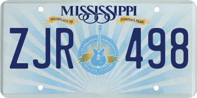 MS license plate ZJR498