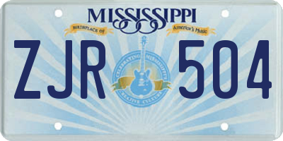 MS license plate ZJR504