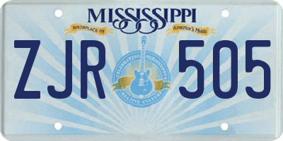 MS license plate ZJR505