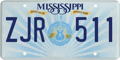 MS license plate ZJR511