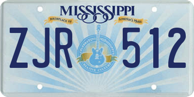 MS license plate ZJR512