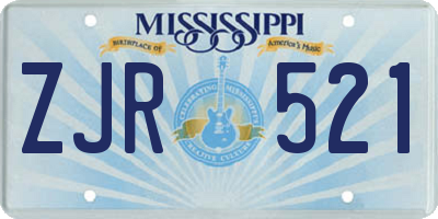 MS license plate ZJR521