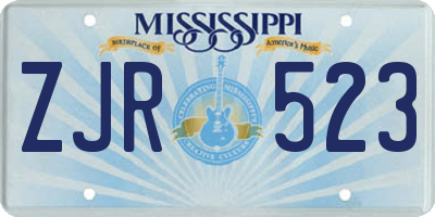 MS license plate ZJR523