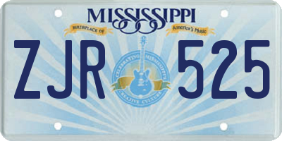 MS license plate ZJR525