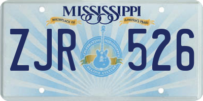 MS license plate ZJR526