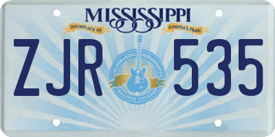 MS license plate ZJR535