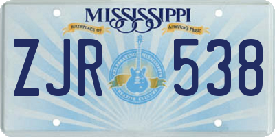 MS license plate ZJR538