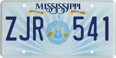 MS license plate ZJR541