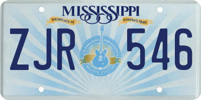 MS license plate ZJR546