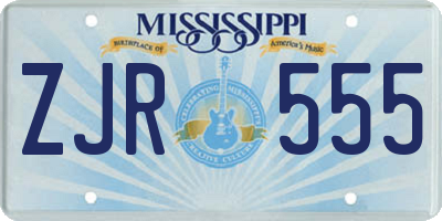 MS license plate ZJR555