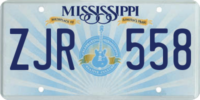 MS license plate ZJR558