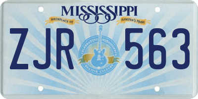 MS license plate ZJR563