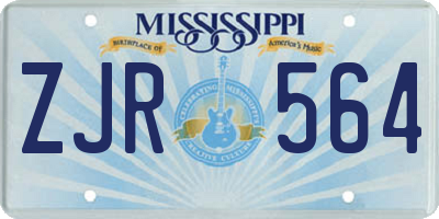 MS license plate ZJR564