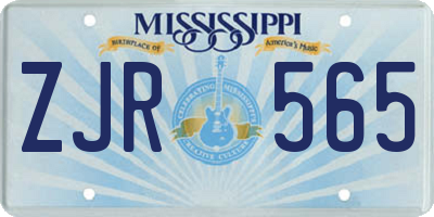MS license plate ZJR565