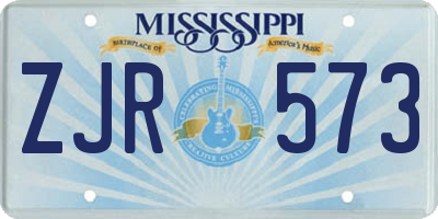 MS license plate ZJR573