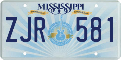 MS license plate ZJR581