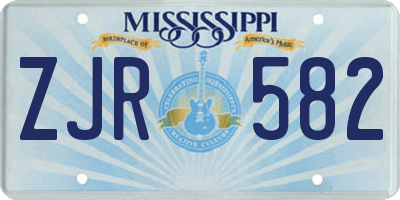 MS license plate ZJR582