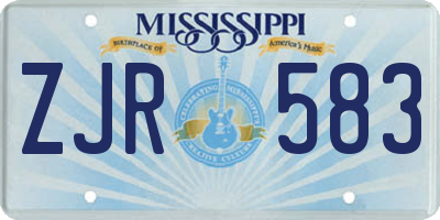 MS license plate ZJR583