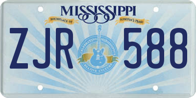 MS license plate ZJR588