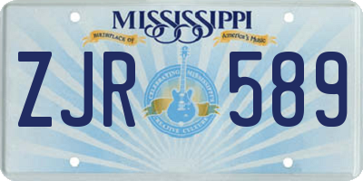 MS license plate ZJR589