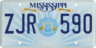 MS license plate ZJR590