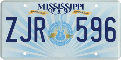 MS license plate ZJR596