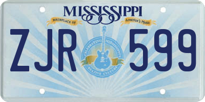 MS license plate ZJR599
