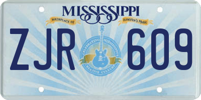MS license plate ZJR609