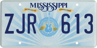 MS license plate ZJR613