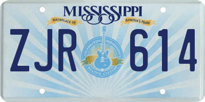 MS license plate ZJR614