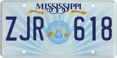 MS license plate ZJR618