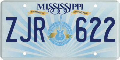 MS license plate ZJR622