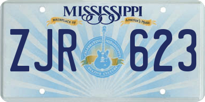 MS license plate ZJR623