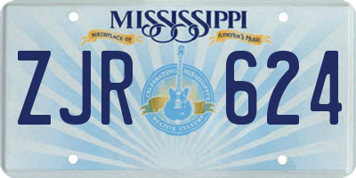 MS license plate ZJR624