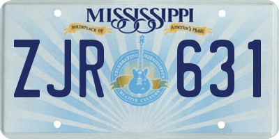 MS license plate ZJR631