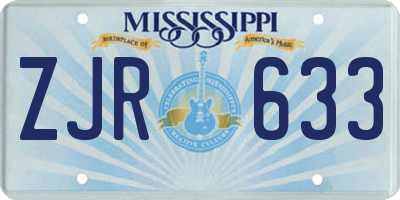 MS license plate ZJR633