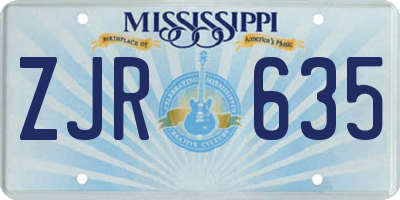 MS license plate ZJR635