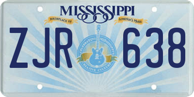 MS license plate ZJR638