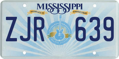 MS license plate ZJR639