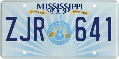 MS license plate ZJR641