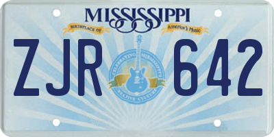 MS license plate ZJR642